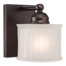 1730 Series 1 Light 7-1/2" Tall Bathroom Sconce with Etched Glass Shade