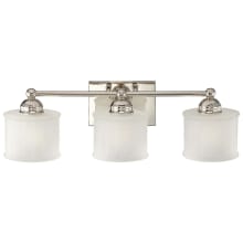 1730 Series 3 Light 24" Wide Bathroom Vanity Light with Etched Glass Shades