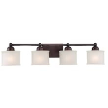 1730 Series 4 Light 32-1/2" Wide Bathroom Vanity Light with Etched Glass Shades