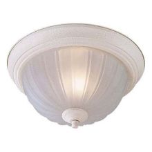 1 Light 11" Wide Fluorescent Flush Mount Ceiling Fixture with Frosted Melon Shade