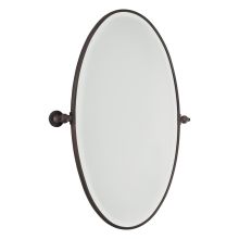 35-3/4" x 27" Oval Beveled Framed Mirror with Pivoting Brackets
