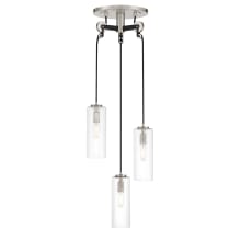 Pullman Junction 3 Light 12-1/4" Wide Pan Pendant with Clear Glass Shades