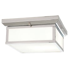 2 Light 13" Wide Flush Mount Ceiling Fixture with Glass Shade