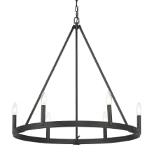 Dutton 6 Light 28" Wide Taper Candle Style Ring Chandelier