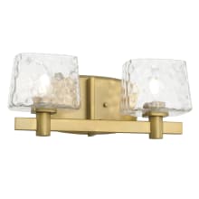 Drysdale 2 Light 15" Wide Vanity Light with Water Glass Shades