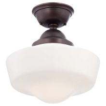 1 Light 14.5" Height Semi-Flush Ceiling Fixture in Brushed Bronze