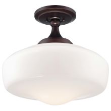 1 Light 15.5" Height Semi-Flush Ceiling Fixture in Brushed Bronze