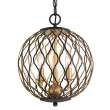 Gilded Glam 3 Light 12" Wide Taper Candle Pendant