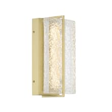 Sevryn 13" Tall LED Wall Sconce with Textured Glass Shade