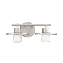 Beacon Avenue 2 Light 15" Wide LED Bathroom Vanity Light with Seedy Glass Diffusers