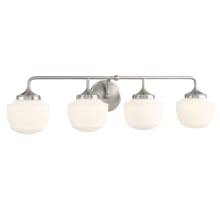 Cornwell 4 Light 32" Wide Vanity Light with Etched Opal Glass Shades