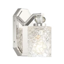 Crystal Kay 8" Tall Bathroom Sconce with Crystal Accents and Crystal Glass Shade