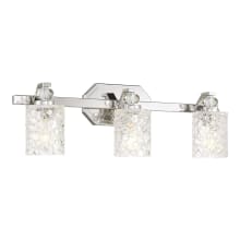 Crystal Kay 3 Light 25" Wide Vanity Light with Crystal Accents and Crystal Glass Shades