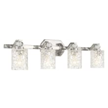 Crystal Kay 4 Light 32" Wide Vanity Light with Crystal Accents and Crystal Glass Shades