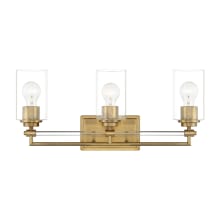 Binsly 3 Light 24" Wide Vanity Light with Clear Glass Shades