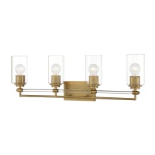 Binsly 4 Light 32" Wide Vanity Light with Clear Glass Shades