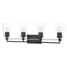 Binsly 4 Light 32" Wide Vanity Light with Clear Glass Shades