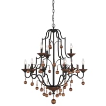 Colonial Charm 9 Light 34" Wide Taper Candle Style Chandelier