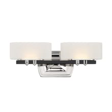 Drury 2 Light 17" Wide LED Bathroom Vanity Light with Frosted Glass Shades
