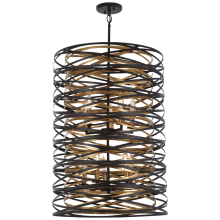 Vortic Flow 10 Light 21" Wide Taper Candle Chandelier with Metal Shade