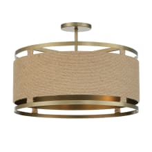 Windward Passage 4 Light 21" Wide Semi-Flush Drum Ceiling Fixture with Natural Rope Shade