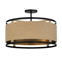 Windward Passage 4 Light 21" Wide Semi-Flush Drum Ceiling Fixture with Natural Rope Shade