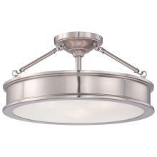 Harbour Point 3 Light 19" Wide Semi-Flush Ceiling Fixture with Etched White Glass