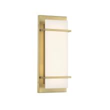Tarnos 16" Tall LED Wall Sconce with White Faux Alabaster Shade - ADA Compliant