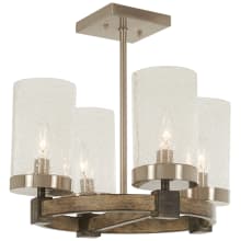 4 Light 15-3/4" Wide Semi-Flush Ceiling Fixture with Seedy Glass Shades from the Bridlewood Collection