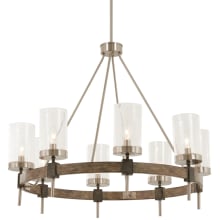 Bridlewood 8 Light 32" Wide Taper Candle Ring Chandelier with Seedy Glass Shades