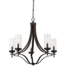 Elyton 5 Light 26" Wide Vantage Chandelier with Clear Seedy Glass Shades