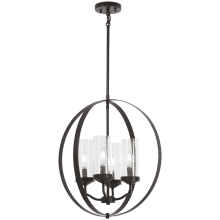 Elyton 4 Light 20" Wide Vantage Pendant with Clear Seedy Glass Shades