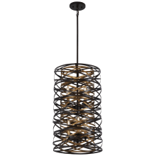 Vortic Flow 6 Light 14" Wide Taper Candle Pendant with Metal Shade