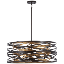 Vortic Flow 6 Light 26" Wide Taper Candle Chandelier with Metal Shade