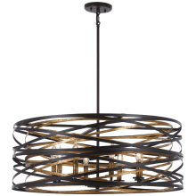 Vortic Flow 8 Light 30" Wide Taper Candle Chandelier with Metal Shade