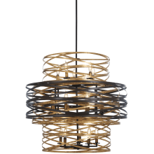 Vortic Flow 18 Light 30" Wide Taper Candle Chandelier with Metal Shade
