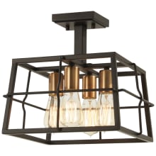 4 Light 13" Wide Semi-Flush Square Ceiling Fixture from the Keeley Calle Collection