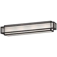 Camden Square 4 Light 30" Wide Bathroom Bath Bar with Clear Seeded Glass