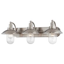 3 Light Bathroom Vanity Light with Clear Shade from the Downtown Edison Collection