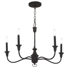 Halifax County 5 Light 28" Wide Taper Candle Style Chandelier