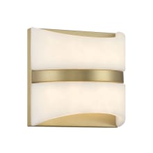 Velaux 7" Tall LED Wall Sconce with Faux Alabaster Shade - ADA Compliant