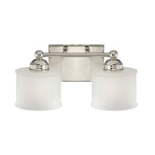 2 Light Bathroom Vanity Light with Etched Shade from the 1730 Series Collection