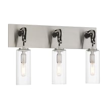 Pullman Junction 3 Light 21" Wide Bathroom Vanity Light with Clear Glass Shades