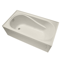 x 32 In Tile Flange Black Alcove Bath with Bask Heated Surface KOHLER K-1184-LAW-7 Devonshire 60 In and Left-Hand Drain Integral Apron