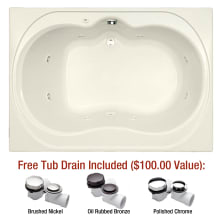 St. Augustine 60" X 42" Drop-In Total Massage Tub with Reversible Drain