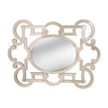 Caley 26-1/2" x 36" Oval Beveled Wood Wall Mounted Decorative Mirror