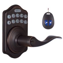 Maximum Grade Keyless Entry Door Lever Set with LED Button Pad, 3-Way Locking and Keychain Remote (FOB)