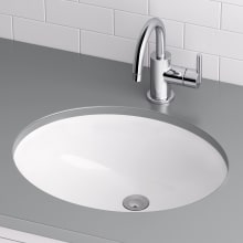 20" Oval Undermount Bathroom Sink with Front Overflow