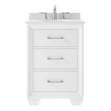 24" Free Standing Single Vanity Set with Wood Cabinet and Vanity Top