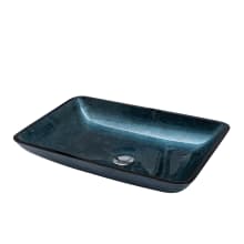 Udine 22-3/16" Rectangular Glass Vessel Bathroom Sink